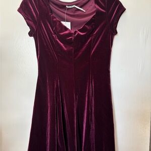 Velvet Burgundy Mini Dress